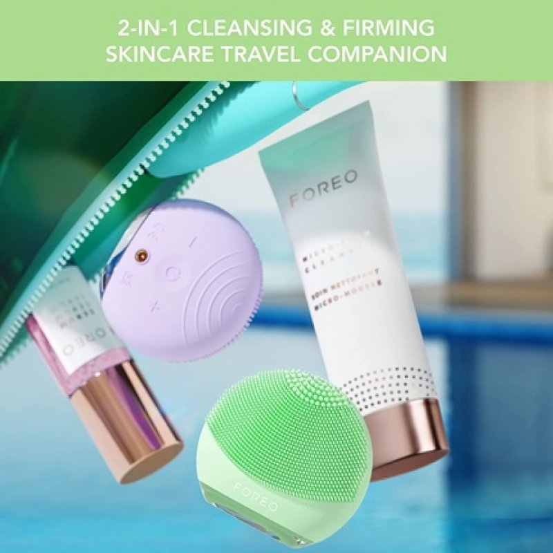 FOREO Luna 4 go Facial Cleansing Brush & Firming Face Massager Premium Face Brush Pistachio