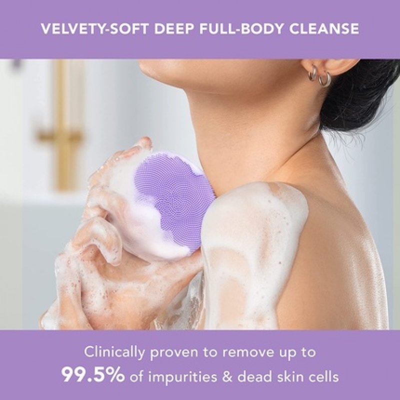 FOREO LUNA 4 Body Lavender Massage Body Brush Exfoliating Scrubber 100% Waterproof USB-Rechargeable