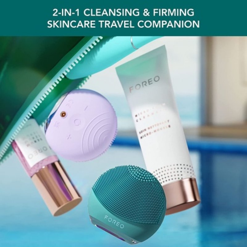 FOREO Luna 4 go Facial Cleansing Brush & Firming Face Massager Premium Face Brush Evergreen