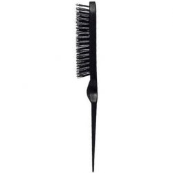 Eurostil Curved Crepe Brush with Wild Boar Bristles Black