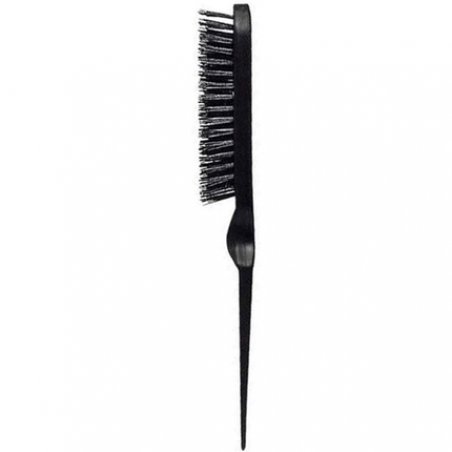 Eurostil Curved Crepe Brush with Wild Boar Bristles Black