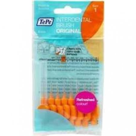 TEPE Angle Interdental Brush Size 1 Orange 0.45mm 6 Pieces - Pack of 6