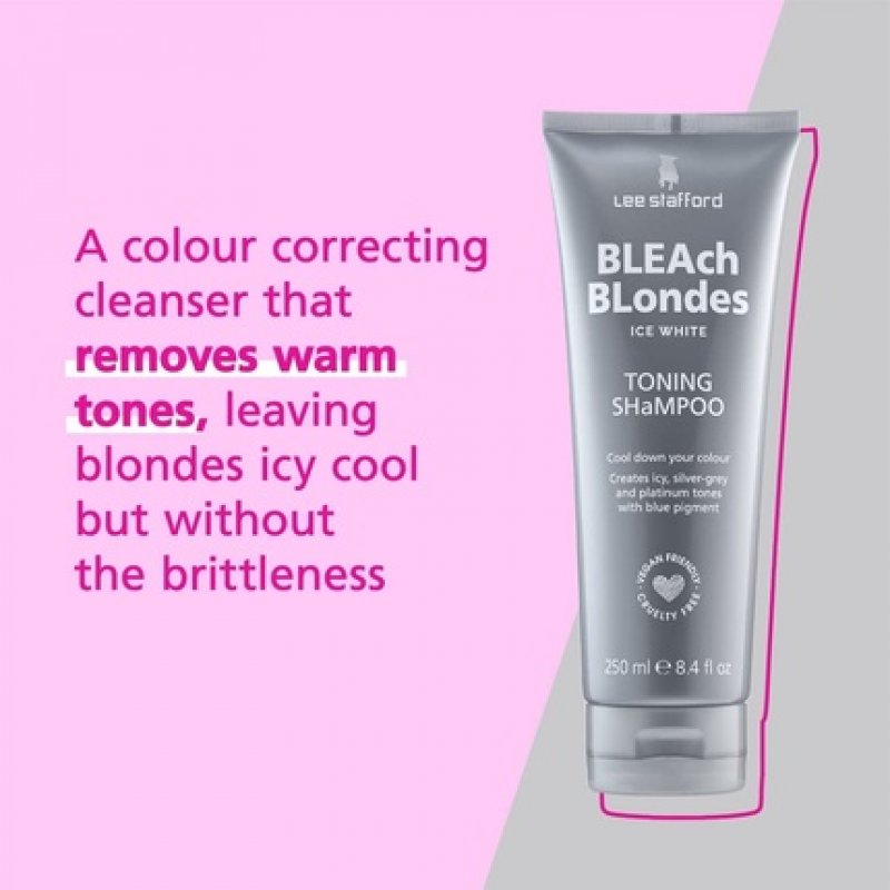 Lee Stafford Bleach Blondes Ice White Silver Toning Shampoo for Blonde Hair