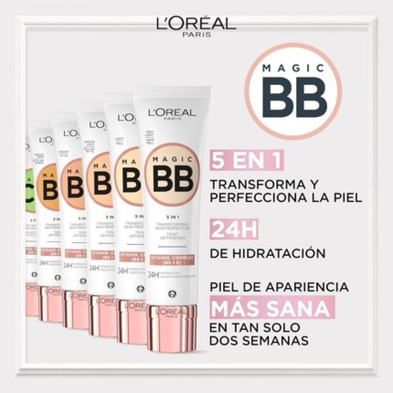 L'Oréal Paris BB Crème C'est Magic 5-in-1 Moisturising Tint Cream 24H For All Skin Types Light and Natural Coverage