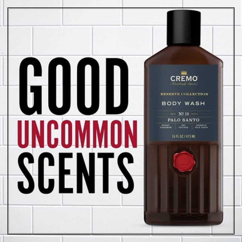 CREMO Reserve Collection Palo Santo Body Wash for Men Luxury Fragrance Shower Gel 473ml