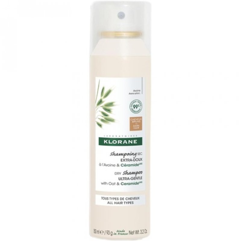 Klorane Ultra Gentle Dry Shampoo with Oat and Ceramide-Like for Dark Hair 150ml