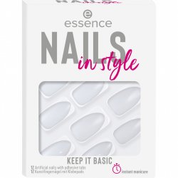 Essence Nails in Style Nail Art Design 15 Keep It Basic White Intense Color Glossy - Pack of 12