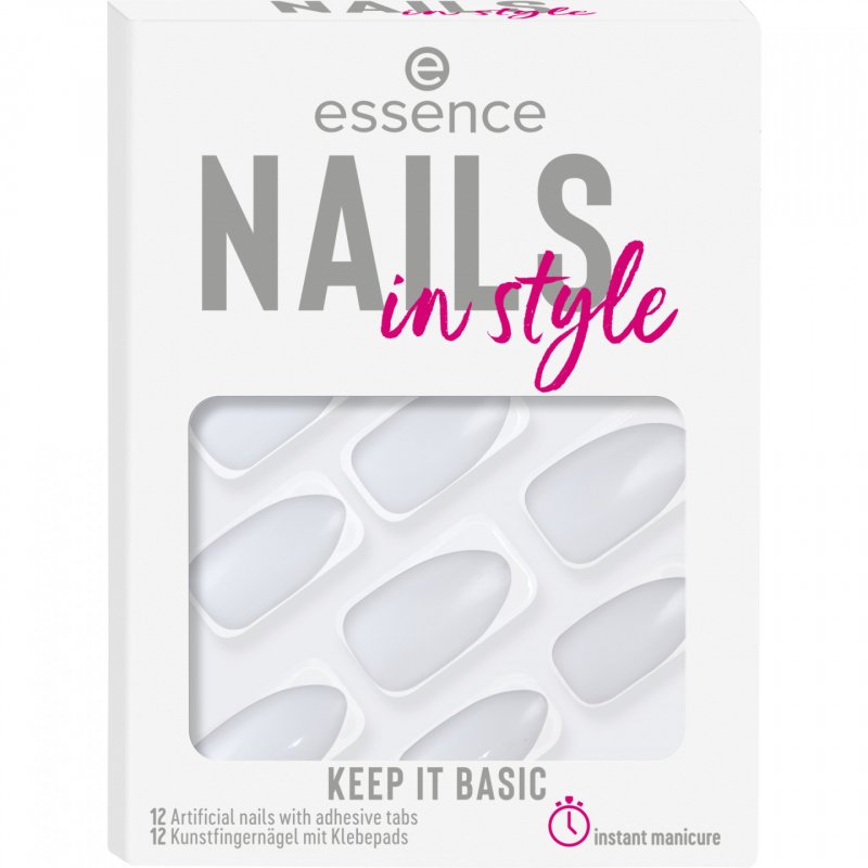 Essence nails in style Ongles des mains Blanc Monochromatique 12 pièce(s)