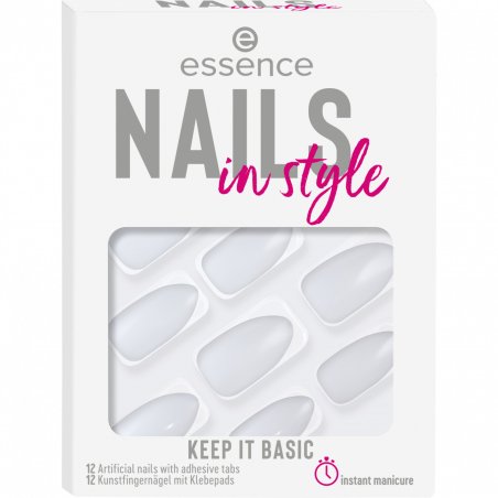 Essence nails in style Ongles des mains Blanc Monochromatique 12 pièce(s)
