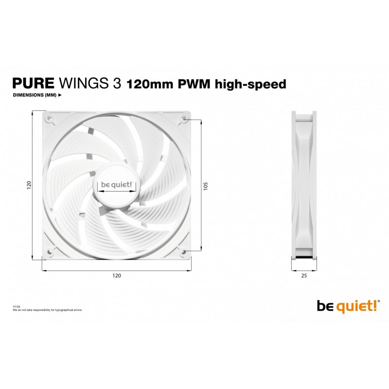 Pure Wings 3 120mm PWM high-speed (weiß)