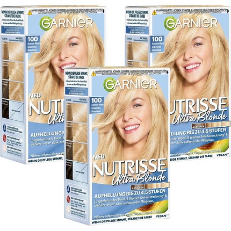 Garnier Nutrisse Permanent Care Hair Colour with Nourishing Fruit Oils 100 Extra Light Natural Blonde Summer Blonde 1