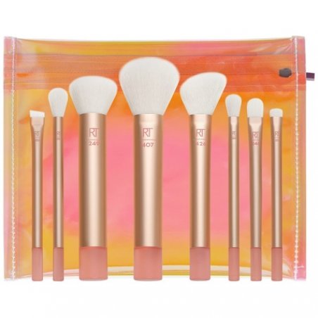 Real Techniques The Wanderer Makeup Brush Set Premium and Professional Soft Bristles for Foundations Powders Concealers