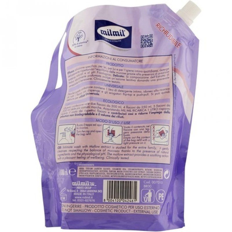 Milmil Mallow Extract Intimate Cleanser 1000 Milliliters