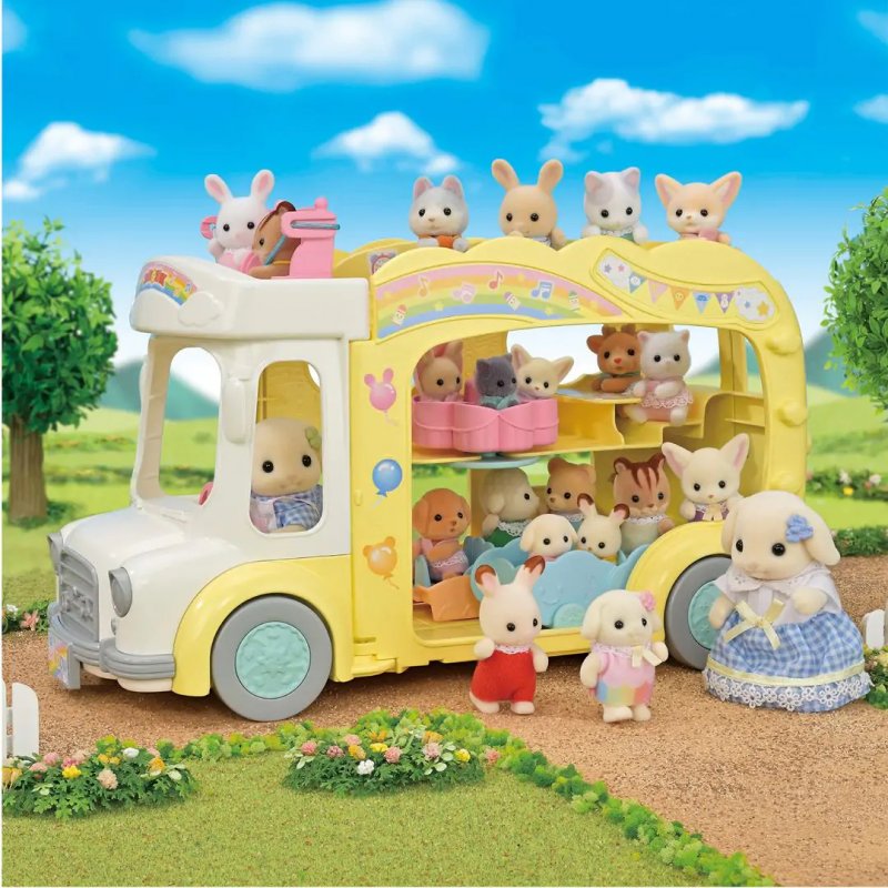 Sylvanian Families Le bus et sa cour de récréation