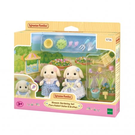 Sylvanian Families - Flower Garden Set - Flora Rabbit Brother & Sister (5736)