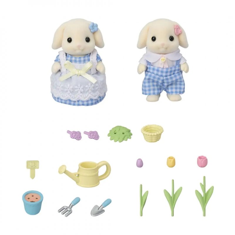 Sylvanian Families - Flower Garden Set - Flora Rabbit Brother & Sister (5736)