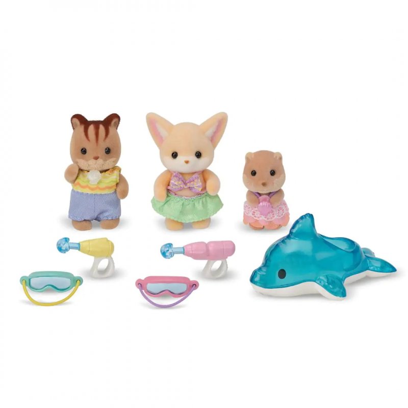 Sylvanian Families Le trio des bébés à la piscine