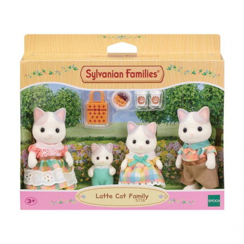Sylvanian Families Latte Cat Family