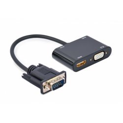 Gembird A-VGA-HDMI-02 video cable adapter 0.15 m HDMI VGA (D-Sub) VGA (D-Sub) Black