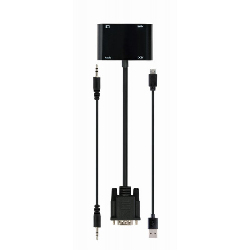 Gembird A-VGA-HDMI-02 video cable adapter 0.15 m HDMI VGA (D-Sub) VGA (D-Sub) Black