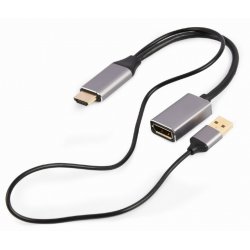 Gembird A-HDMIM-DPF-02 câble vidéo et adaptateur 0,1 m HDMI Type A (Standard) DisplayPort Noir