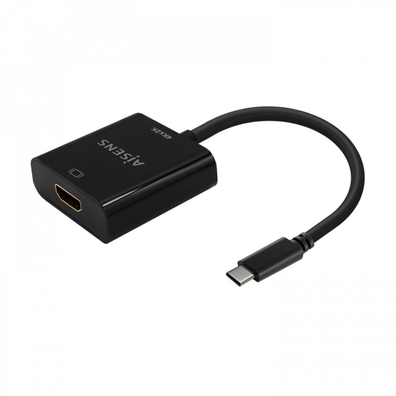 AISENS USB-C to HDMI 4K@30Hz converter, USB-C/M-HDMI/H, Black, 15cm