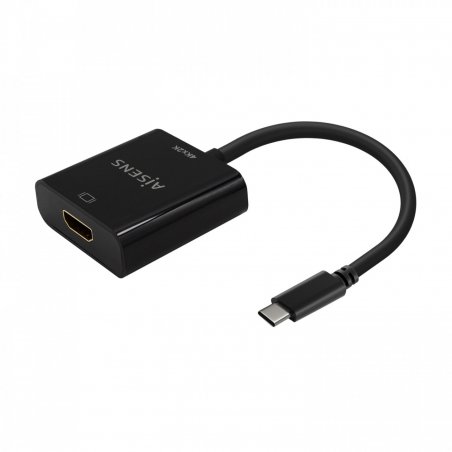 AISENS USB-C to HDMI 4K@30Hz converter, USB-C/M-HDMI/H, Black, 15cm