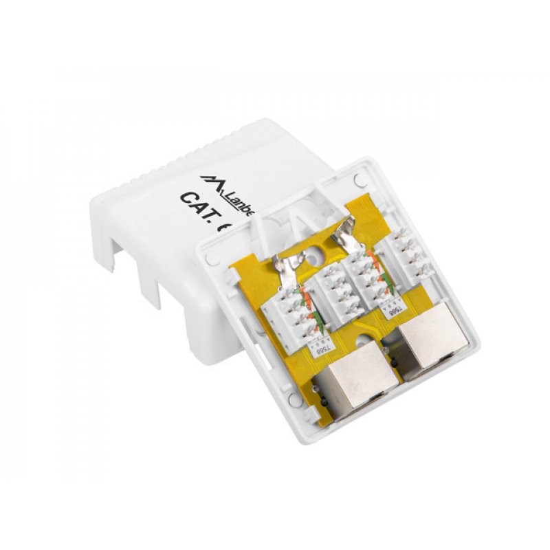Lanberg OS6-0002-W changeur de genre de câble 2 x RJ-45 Blanc