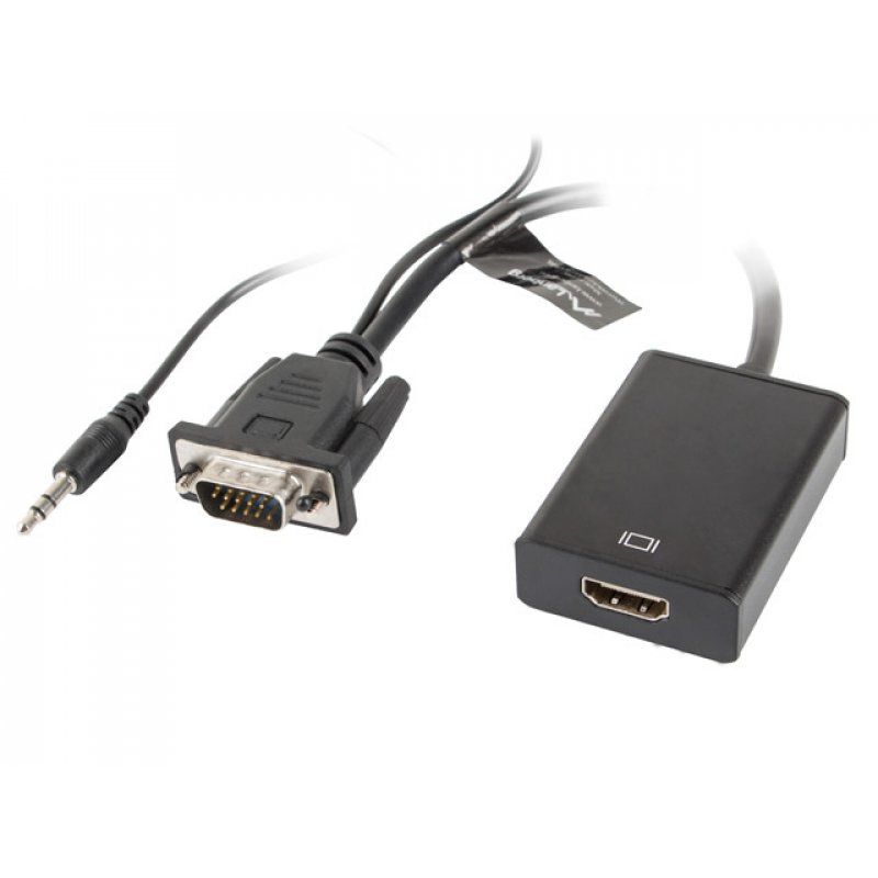 Lanberg AD-0021-BK câble vidéo et adaptateur 0,2 m HDMI Type A (Standard) VGA (D-Sub) Noir