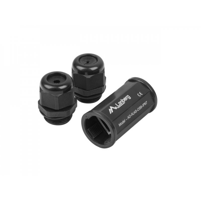 Lanberg AD-RJ45-OS6-IP67 changeur de genre de câble RJ-45 Noir