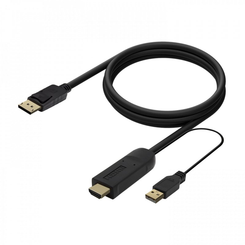 AISENS A122-0641 video cable adapter 1.8 m HDMI Type A (Standard) DisplayPort USB Type-A Black