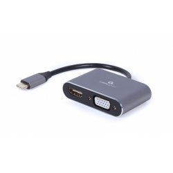 Cablexpert A-USB3C-HDMIVGA-01 video cable adapter 0.15 m USB Type-C HDMI VGA (D-Sub) Grey