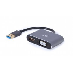 Gembird A-USB3-HDMIVGA-01 adaptateur graphique USB 3840 x 2160 pixels Gris