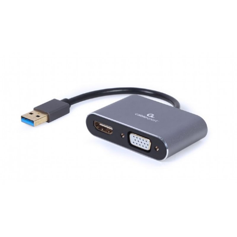 Gembird A-USB3-HDMIVGA-01 USB graphics adapter 3840 x 2160 pixels Grey