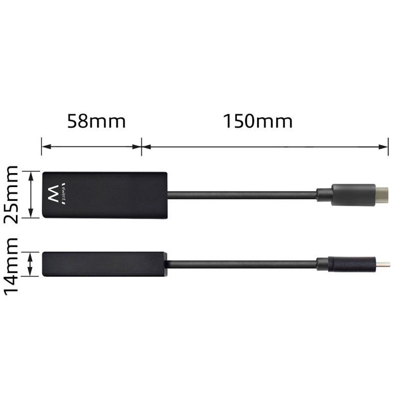 CABLE USB EWENT TIPO C A LAN GIGABIT