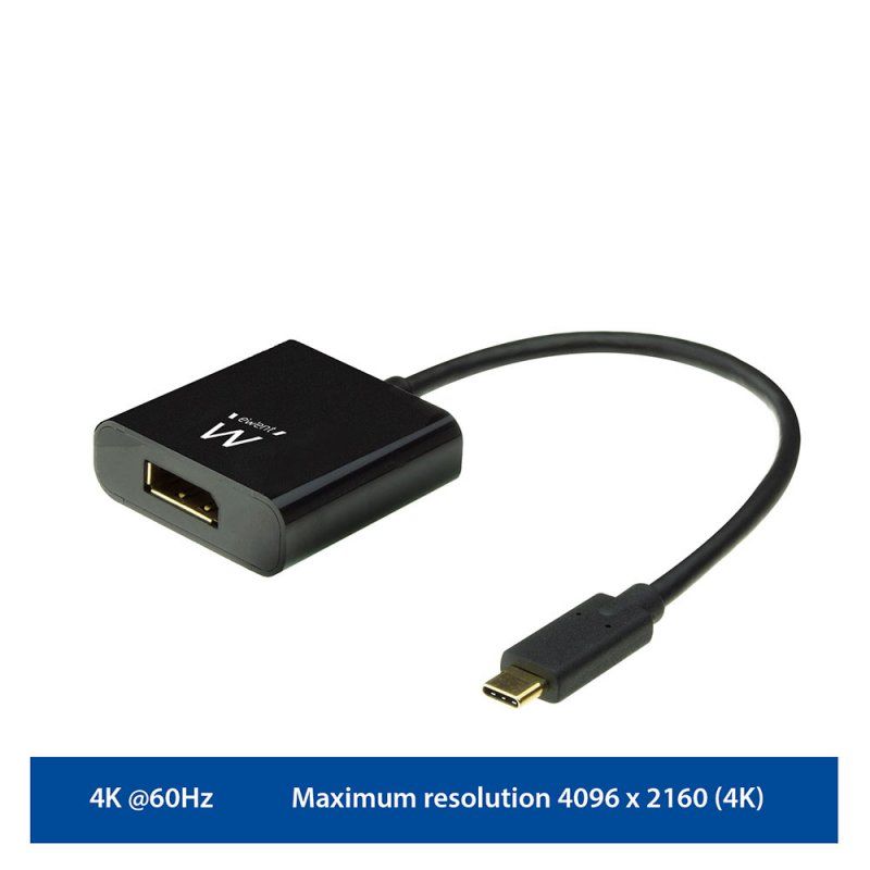 Ewent EW9825 câble vidéo et adaptateur 0,15 m USB Type-C DisplayPort Noir