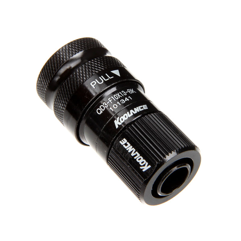 Koolance compatible QD3 Schnellverschluss gerade weiblich auf 13/10mm - no-spill, schwarz