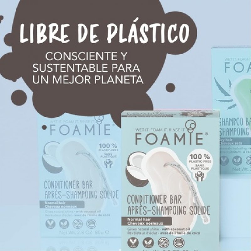 Foamie Solid Conditioner for Normal Hair & Curls with Coconut Oil 80g - 100% Vegan and Plastic-Free