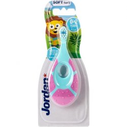 Jordan Baby Toothbrush Step 1 with Teething Ring 0-2 Years Extra Soft - Random Color