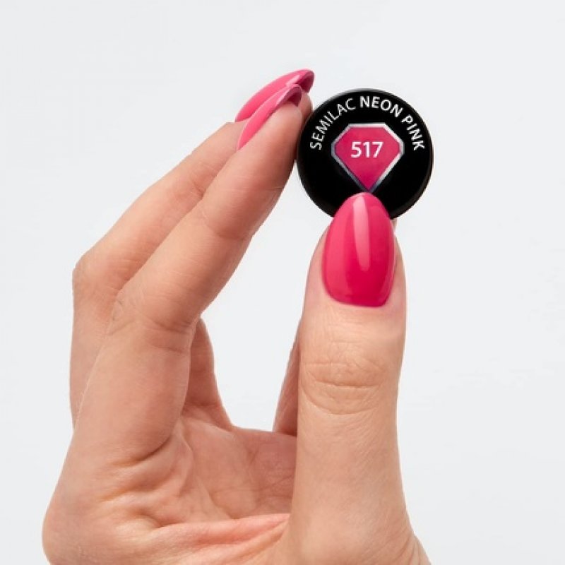 Semilac UV Nail Polish Neon Color 517 Neon Pink 7ml - C112