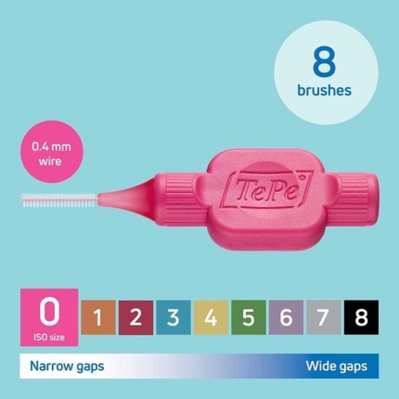 TePe Interdental Brushes Original Pink Size 0 8 Brushes