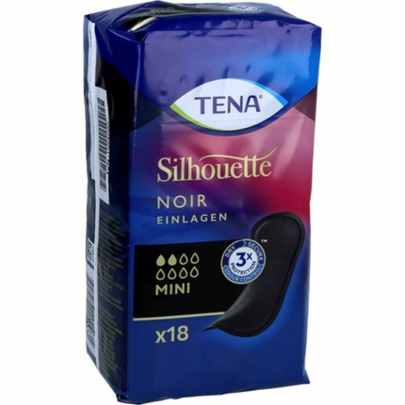 TENA SILHOUETTE Mini Noir Insoles 18 Pieces