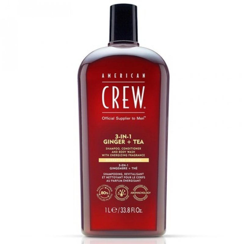 American Crew 3-IN-1 Ginger Tea Shampoo, Conditioner and Body Wash 33.8 Fl Oz