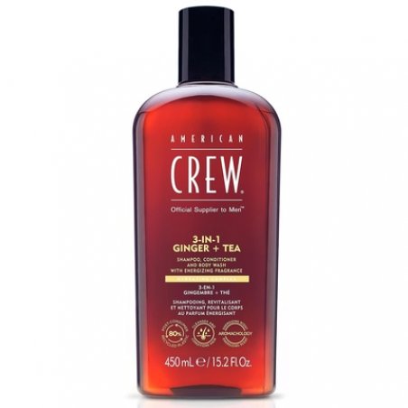 American Crew 3-IN-1 Ginger Tea Shampoo, Conditioner and Body Wash 15.2 Fl Oz