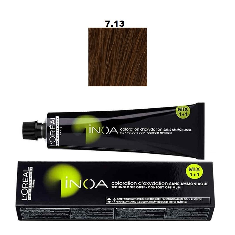 Vopsea permanenta fara amoniac L`Oreal Professionnel Inoa 7.13, 60ml