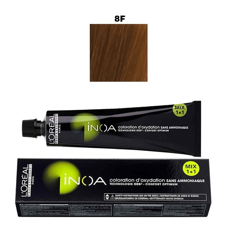 Vopsea permanenta fara amoniac L`Oreal Professionnel Inoa 8 Fundamental, 60ml