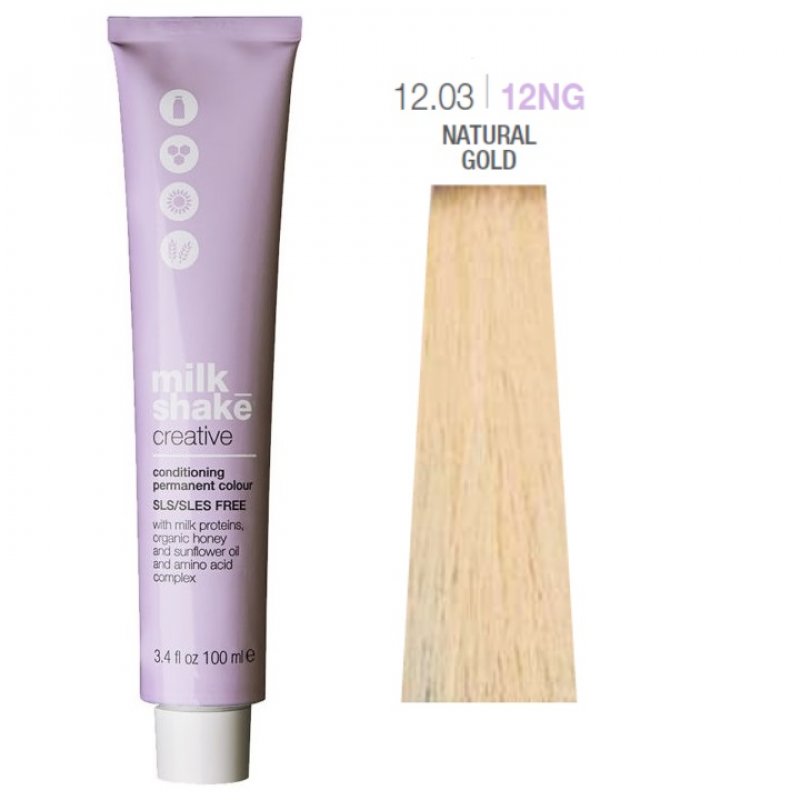 Vopsea permanenta Milk Shake Creative 12.0312NG, Auriu Natural, 100ml