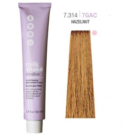 Vopsea permanenta Milk Shake Creative 7.3147GAC, Blond Mediu Alun, 100ml