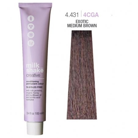 Vopsea permanenta Milk Shake Creative 4.4314CGA, Castaniu Mediu Exotic, 100ml