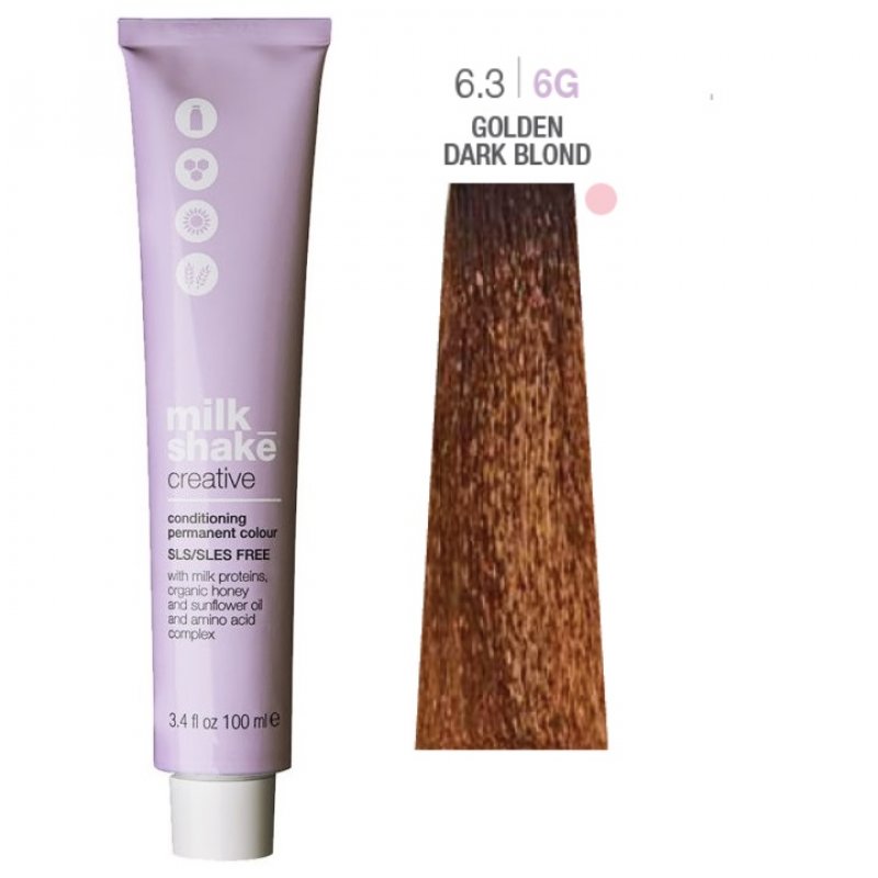 Vopsea permanenta Milk Shake Creative 6.36G, Blond Inchis Auriu, 100ml